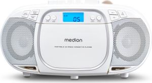 MEDION E66476 Stereo Sound System (Boombox, CD-Player, MP3, Kassette, tragbarer Kassettenspieler für Kinder, UKW Radio, AUX, Kopfhörer, Netz & Batterie) weiß MEDION E66476 Stereo Sound System (Boombox, CD-Player, MP3, Kassette, tragbarer Kassettenspieler für Kinder, UKW Radio, AUX, Kopfhörer, Netz & Batterie) weiß