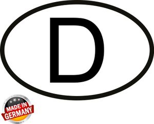 D Aufkleber Schild Deutschland Länderkennzeichen GER Auto Oval groß 17,5 x11,5cm