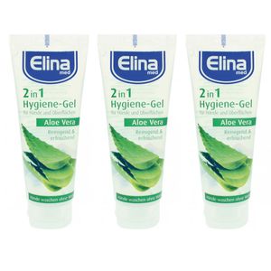 3x Elina Aloe Vera Hygiene Hand Oberflächen Gel 75ml 2in1 in Tube Hände Reinigungsgel Hygienegel