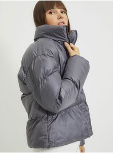 Šedá dámská prošívaná zimní bunda Trendyol