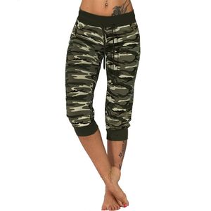 Damen Mid Waist Camouflage Yoga Capri Hosen Sport Leggings Hosen  Kordelzug,farbe: Gelb,gre:xxl