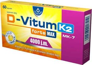D-Vitum forte Vitamin D und K für übergewichtige Erwachsene D3 4000 IE natürliche K2 MK-7 100 mcg 60 Kapseln Oleofarm