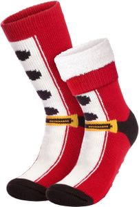 BRUBAKER Silné vánoční ponožky - plyšové vánoční ponožky - teplé ponožky proti uklouznutí Zimní ponožky pro ženy a muže - Stopper ponožky Ponožky do postele Dárek pro otce Vánoc