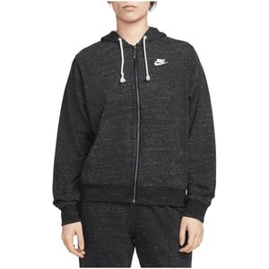 Nike W Nsw Gym Vntg Easy Fz Hoodie Black/White Xs