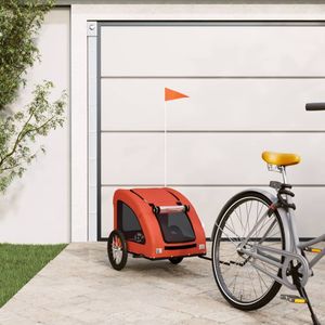 vidaXL Príves na bicykel pre psov Oranžová tkanina Oxford a žehlička