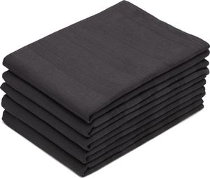 5er Set Geschirrtücher, 100% Baumwolle in 50x70 cm, saugstarke und strapazierfähige Küchentücher, graphit gestreift