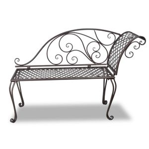 vidaXL Garten-Chaiselongue 128 cm Stahl Antik Braun