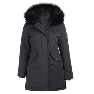 VAN HILL Damen Leicht Gefütterte Winterjacken Kapuze Seitentaschen Jacke 837623, Farbe: Grau, Größe: 38