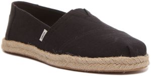 Wegańsko-bawełniane espadryle damskie Toms Alpargata Rope w kolorze czarnym (6 UK - 38.5 EU - 8 US)