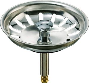 Universal Siebkörbchen 3,5 Zoll (80mm - 82mm), Edelstahl-Siebkorb für Küchenspülen mit Excenter-Bedienung, passend für viele Marken-Spülen