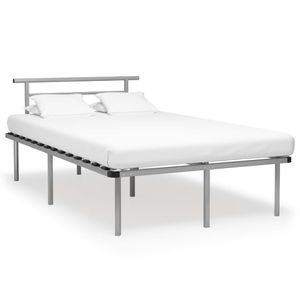 Möbel Designbett inklusive Lattenrost - Bettgestell Grau Metall 120x200 cm - Polsterbett HommieDE2875