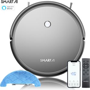 WLAN Saugroboter mit Wischfunktion in Echtzeit Starkleistung Roboterstaubsauger Tierhaare und Allergene Optimiert für Teppich & Glattböden