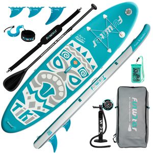 FunWater - Aufblasbares Stand Up Paddle Board 150kg, paddle, Handpumpe, Stand up Paddle Board, SUP, SUP Board, blau Surfboard