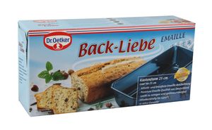 Dr. Oetker Kastenform 25 cm BACK-LIEBE EMAILLE, robuste Brotbackform mit schnitt- & kratzfester Emaille-Versiegelung, Kuchenform für saftige Kuchen und deftige Brote (Farbe: Blau), Menge: 1 Stück