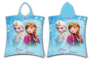JF Bade-Poncho mit Kapuze Disney Frozen Elsa u. Anna, 50 x 115 cm 100% Baumwolle