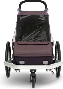 CROOZER Kid Vaaya 1 (3-in-1 Kinderfahrradanhänger) inkl. Buggy-Rad und Jogger-Set, Farbe:Blossom Red