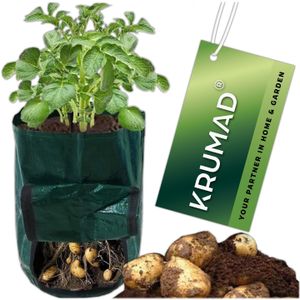 KRUMAD Pflanzsack 26L 35x34 cm Griffen UV beständig Wiederverwendbar Pflanztasche für Kartoffeln Gemüse Kräuter