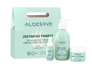 Aloevera Gesichtspflege-Set: Gel 190 ml + Feuchtigkeitscreme 50 ml + Augengel 15 ml. Optimale Pflege für strahlende Haut.
