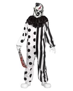 Killer Clown Teenager Kostüm für Halloween Größe: L