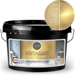 Metallic Wandfarbe 2,5 Liter - Champagner Gold -
