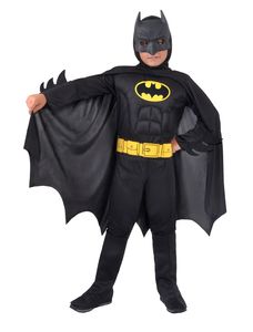 kostým Batman chlapci čierny 6-dielny veľkosť 110-122