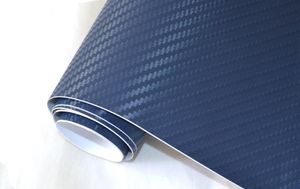 Autofolie 3D Carbon Folie - dunkel blau - 100 x 152 cm Meterware blasenfrei