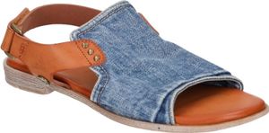Mustang Damen Sandale Hochfront Nieten Faltendetail Klettverschluss 1388-808, Größe:40 EU, Farbe:Blau