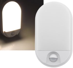 Chilitec LED Außenlampe mit Bewegungsmelder Reichweite 9 m 140° Sensor - Wandlampe für Haus und Garten - Leuchte in weiß für Innen und Aussen