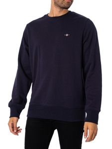 GANT Schild-Sweatshirt mit Rundhalsausschnitt, Blau M