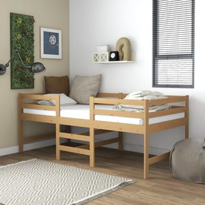 Prolenta Premium středně vysoká postel s matrací medově hnědá 90x200 cm z masivního borovicového dřeva