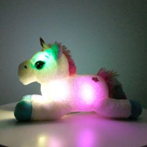 40cm Bunte LED Einhorn Plüschtiere Leuchtende Plüschtiere Pferd Spielzeug Niedlich Licht Up Pony Puppe Kinder Mädchen Weihnachten Geburtstag Geschenke