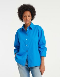 Longbluse für Damen in blau