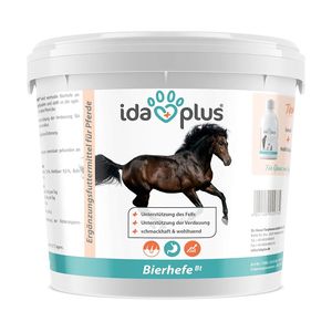 Ida Plus - Bierhefe Bt - 6kg - Futterergänzung für Pferde & Ponys - für glänzendes Fell & kräftige Haut - unterstützt Verdauung & Darmflora - reich an B-Vitaminen, Mineralien & Spurenelemente