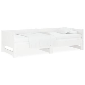 vidaXL Rozkladacia posteľ biela masívna borovica 2x(90x200) cm