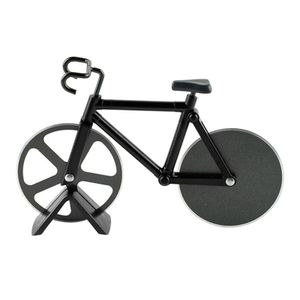Neuheit Fahrradform Pizzaschneider Dual Slicer Kitchen Wohnkultur Werkzeug Tool-Schwarz