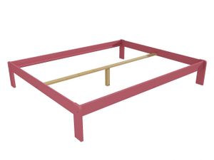 Manželská postel VMK004A masiv borovice (Rozměr: 200 x 200 cm, Barva dřeva: barva růžová)