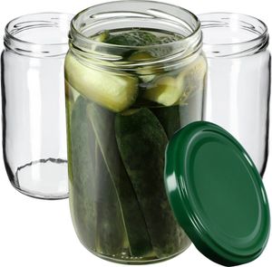 KADAX zavařovací sklenice s víčkem "Niva", zavařovací sklenice, zavařovací sklenice, 720 ml, zelené, 48 kusů