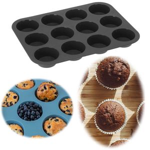 LS-LebenStil Silikon Muffinform 12 Stück BPA-Frei Cupcake Brownie Muffinblech Backform
