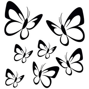 Wandtattoo Schmetterlinge WT00000008 – S - klein / schwarz