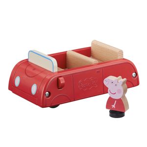 Peppa Wutz Holz Spielzeug - rotes Familienauto (mit Peppa Figur) Spielzeugauto