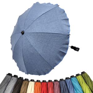 BAMBINIWELT Sonnenschirm für Kinderwagen Ø68cm UV-Schutz50+ Schirm Sonnensegel Sonnenschutz MELIERT blau