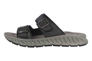 Fretz Men Elias Pantoletten in Übergrößen Schwarz 9611.9505-51 große Herrenschuhe, Größe:46