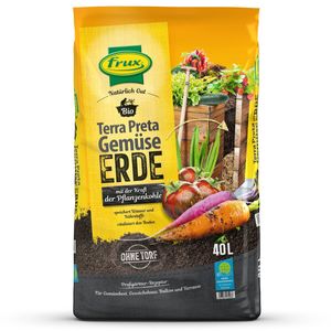 frux®Terra Preta Gemüseerde mit Pflanzenkohle torffrei - 40 Liter