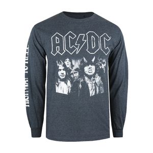 AC/DC - "Highway To Hell" T-Shirt für Herren Langärmlig TV890 (XXL) (Grau meliert/Weiß)