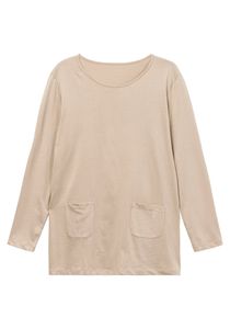 sheego Damen Große Größen Longshirt mit aufgesetzten Taschen Longshirt Citywear feminin Rundhals-Ausschnitt - unifarben