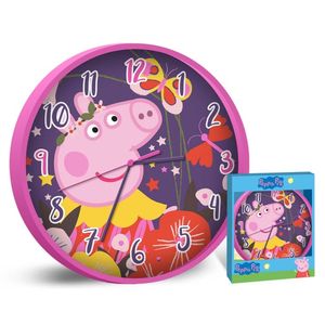 Kids Licensing | Peppa Pig Wanduhr | Kinderuhr | Analog | Einfach zu lesen | Stunden Lernen | 25 cm Durchmesser | Einfache Installation | Funktioniert mit AA-Batterien | Offizielle Lizenz