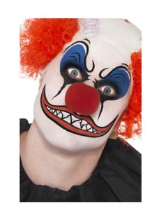Horror-Clown Make-Up-Set Halloween weiss-blau-rot