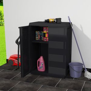 vidaXL Gartenschrank mit 1 Regal Schwarz