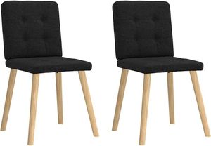 Möbel Esszimmerstühle 2 Stk. Schwarz Stoff - Esszimmerstühle 4101070