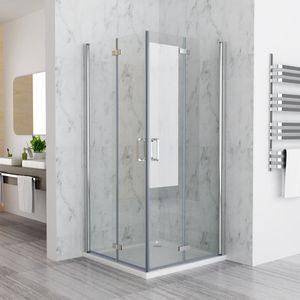 75 x 75 x 197 cm Duschkabine Eckeinstieg Dusche Falttür 180º Duschwand Duschabtrennung NANO Glas DA+DA